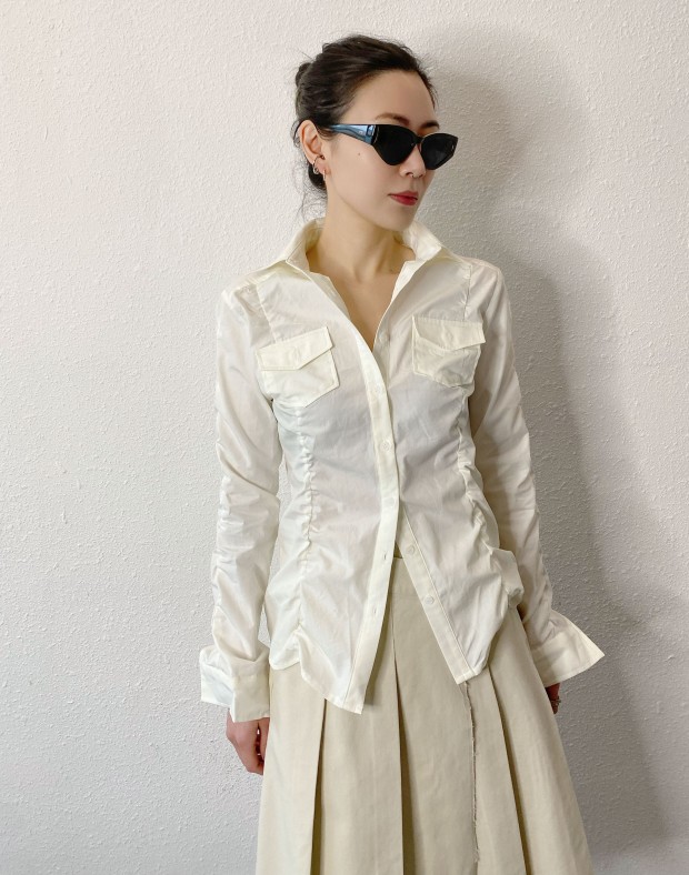White Wrinkle Shirt #250215
